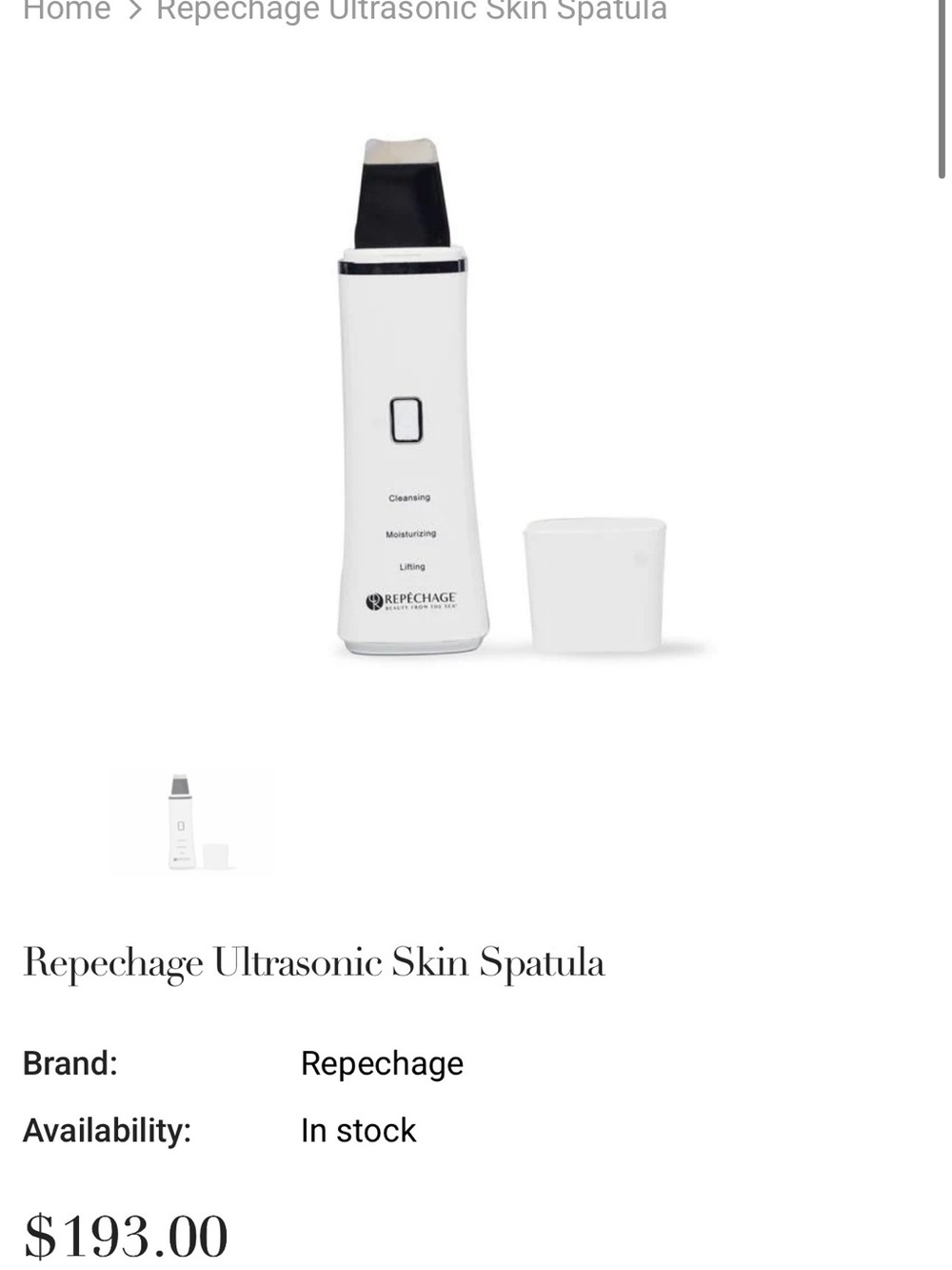 Ultrasonic Skin Spatula – White